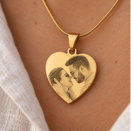 Aura - Personalized Stainless Steel Necklace (Photo Engraving)