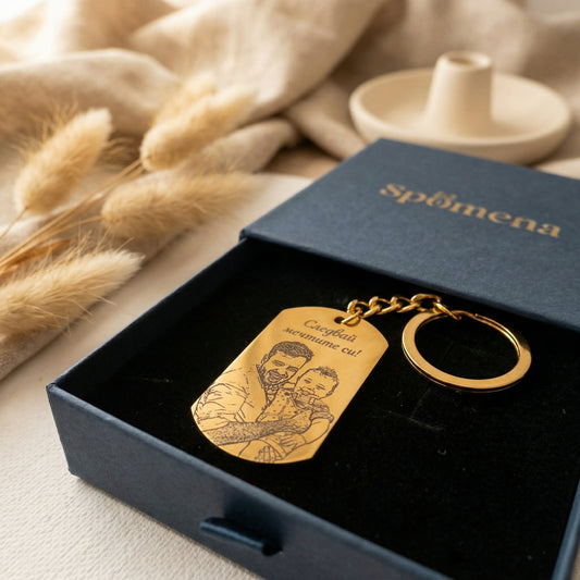 Personalized Photo Keychain (Laser Engraved) | Tag Pendant