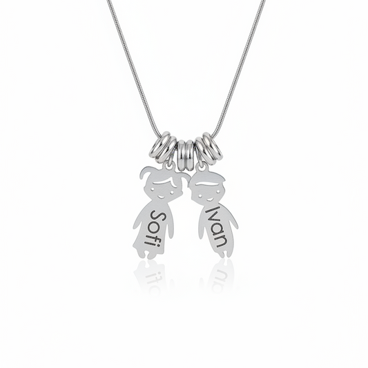 Personalized stainless steel necklace with children's names | Alma