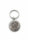 Laser-Engraved Dog Portrait Keychain (Stainless Steel)