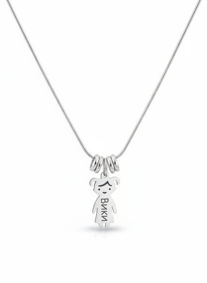 Персонализирана огърлица от неръждаема стомана с имена на деца | Alma