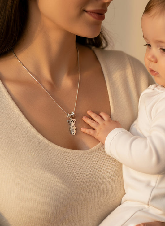 Персонализирана огърлица от неръждаема стомана с имена на деца | Alma