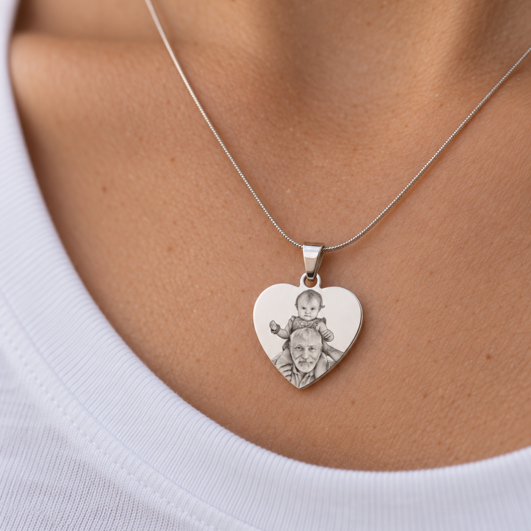 Aura - Personalized Stainless Steel Necklace (Photo Engraving)