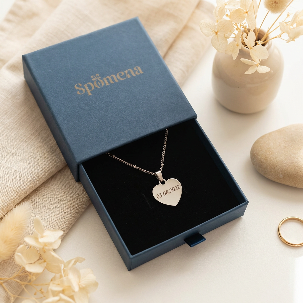 Personalized Stainless Steel Mirror Pendant Necklace (PVD Gold) | Pulse