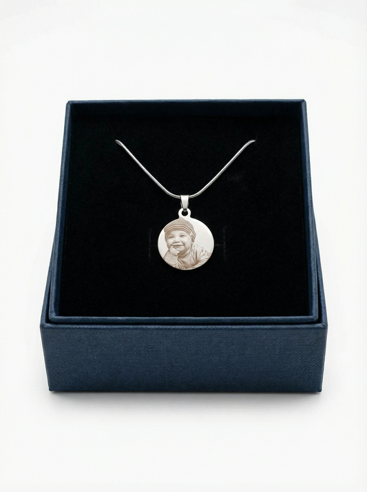 Personalized stainless-steel necklace (photo engraving) | Precious