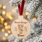 Персонализирана кръгла дървена коледна украса