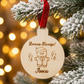 Персонализирана кръгла дървена коледна украса