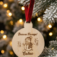 Персонализирана кръгла дървена коледна украса