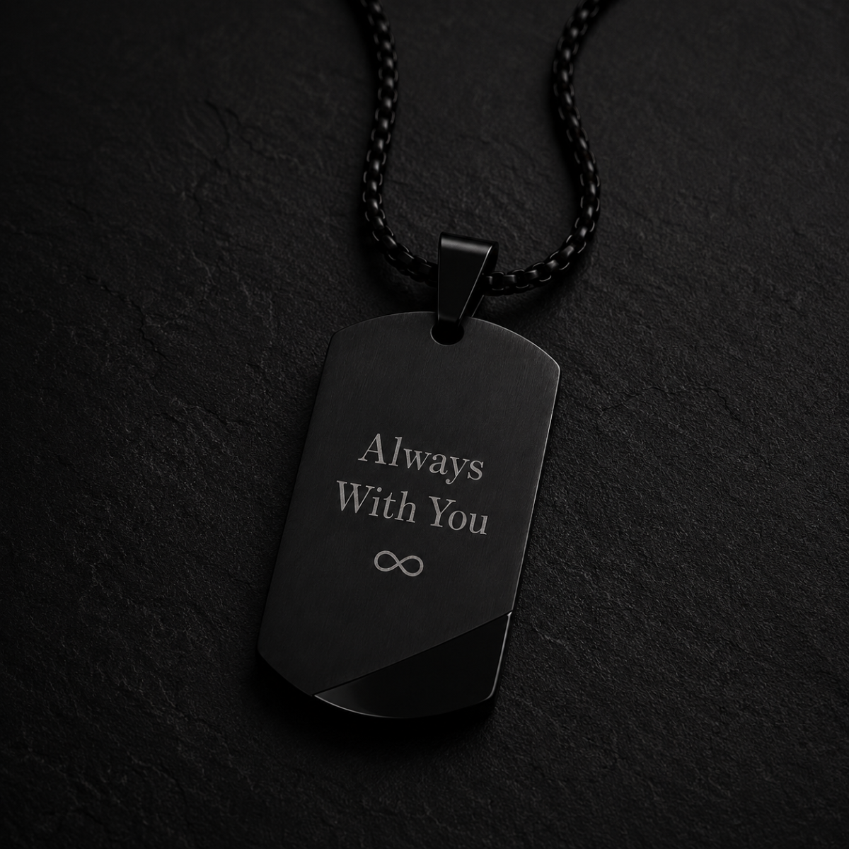 Personalized stainless steel Men's Black Dog Tag Necklace | BLADE