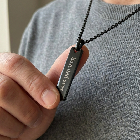 Personalized stainless steel necklace for men | RAVEN