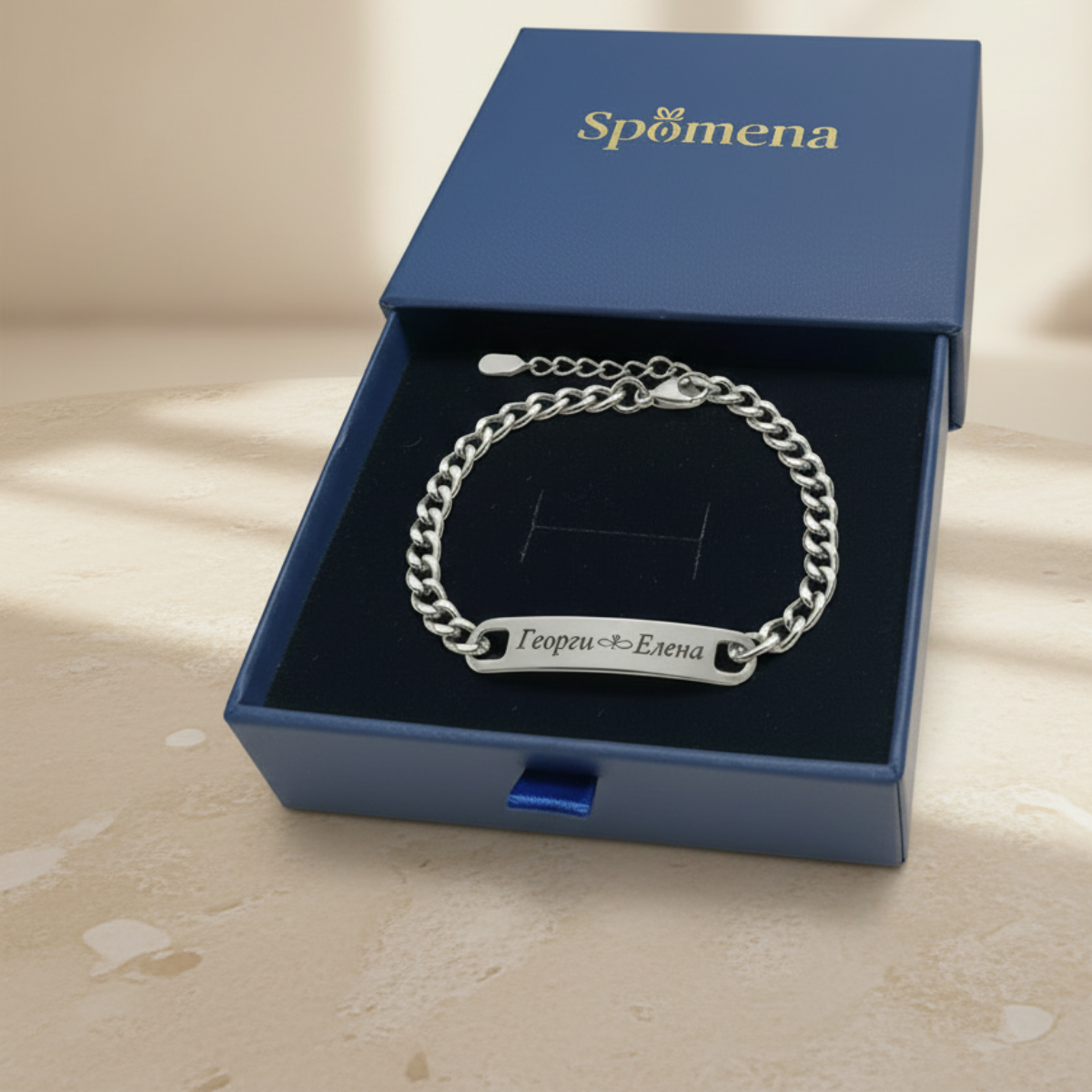 Men’s personalized stainless-steel bracelet |Trace