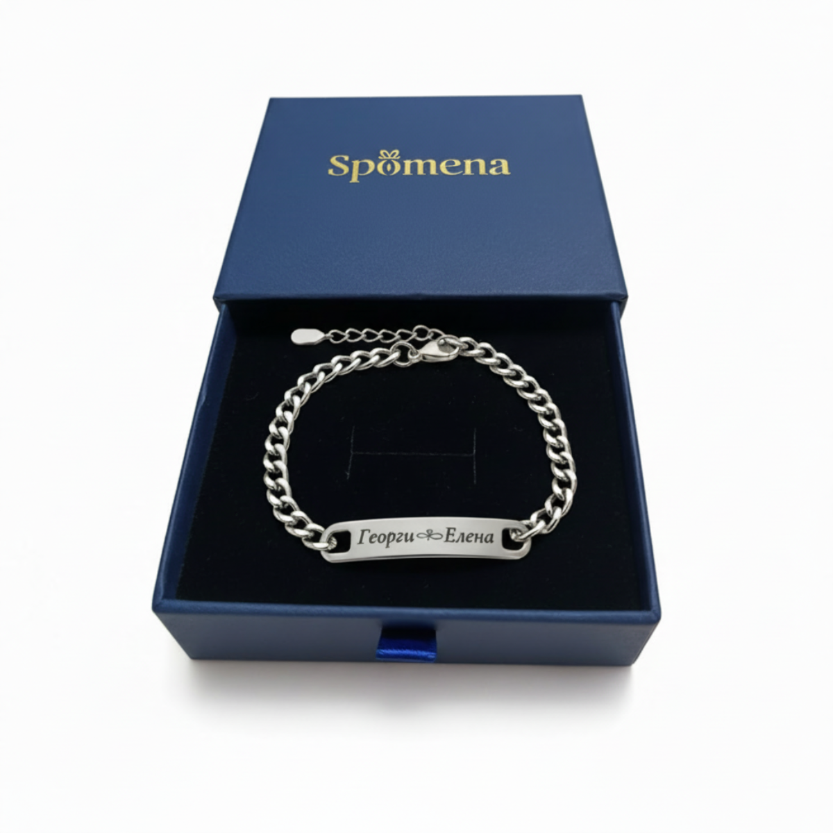 Men’s personalized stainless-steel bracelet |Trace