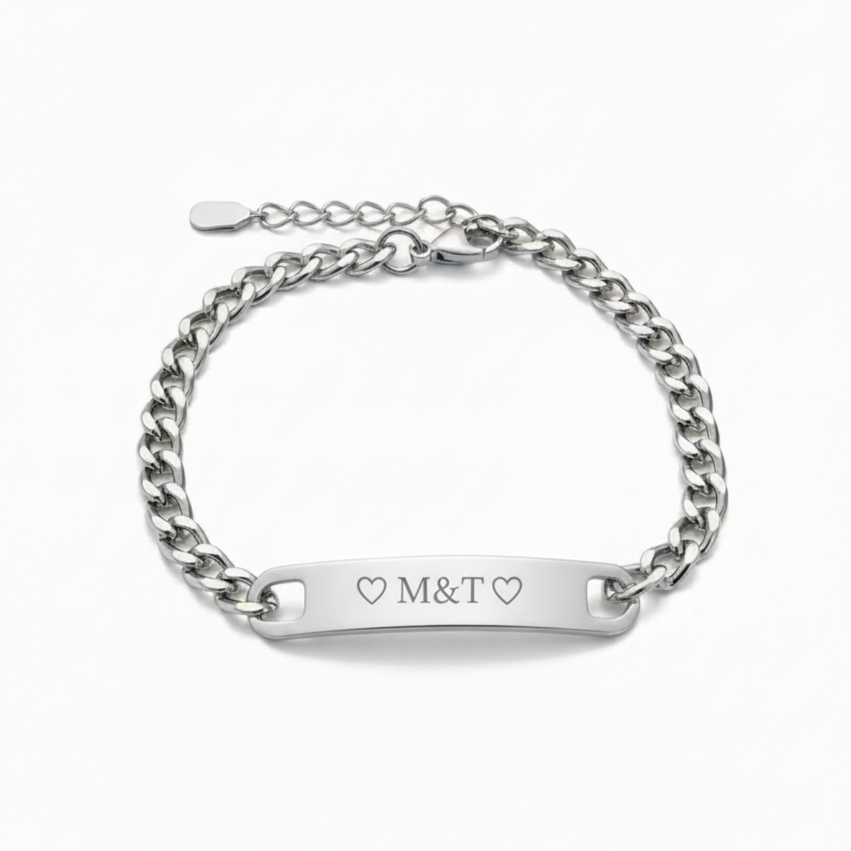 Men’s personalized stainless-steel bracelet |Trace