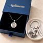 Personalized Women's Necklace (Photo Engraving) + Photo Keychain Set