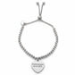 Personalized stainless steel bracelet with heart charm | Leda
