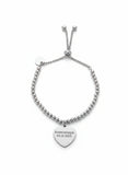 Personalized stainless steel bracelet with heart charm | Leda