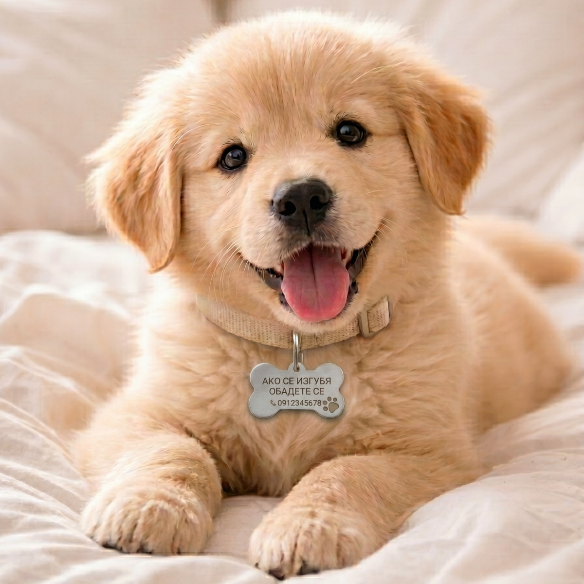 Personalized stainless-steel dog ID tag | Mini Bone