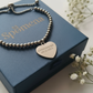 Personalized stainless steel bracelet with heart charm | Leda