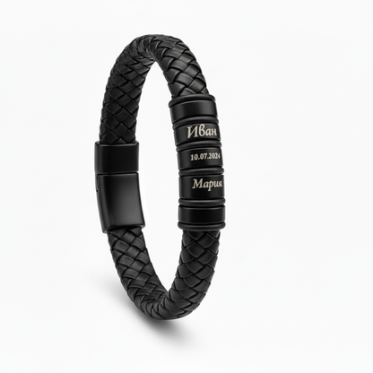 Men’s Braided Bracelet with Custom Engraving | SAGA