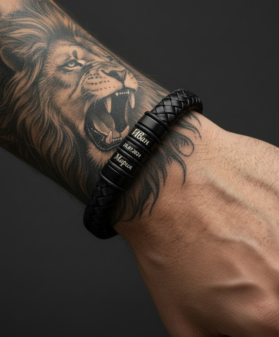 Men’s Braided Bracelet with Custom Engraving | SAGA