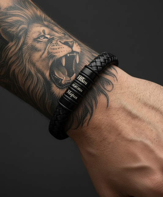 Men’s Braided Bracelet with Custom Engraving | SAGA