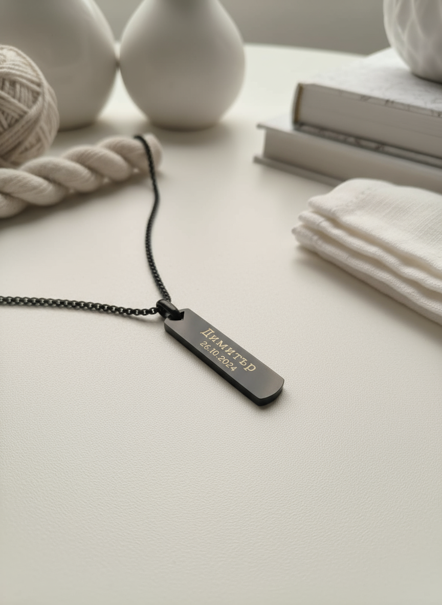 Personalized stainless steel necklace for men | RAVEN