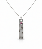 Personalized stainless-steel necklace (photo engraving + crystal) | Mireya