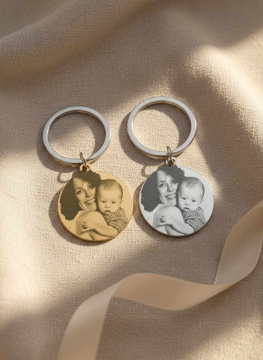 Personalized Photo Keychain (Laser Engraved)