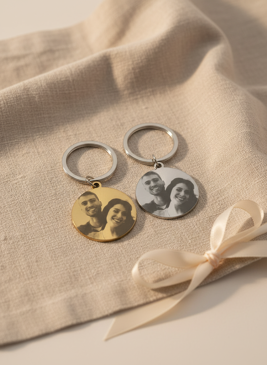 Personalized Photo Keychain (Laser Engraved)