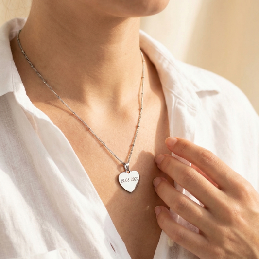 Personalized Stainless Steel Mirror Pendant Necklace (PVD Gold) | Pulse