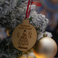 Персонализирана кръгла дървена коледна украса